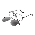 Edwin - Aviator Black Clip On Sunglasses for Men & Women